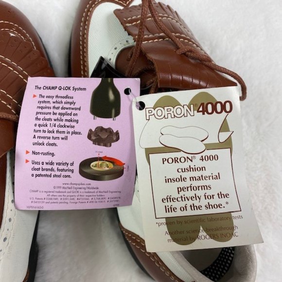 Etonic Womens Difference 2000 Gore Tex Slip On Brown White Golf Shoes Size 6.5 M - Picture 7 of 7